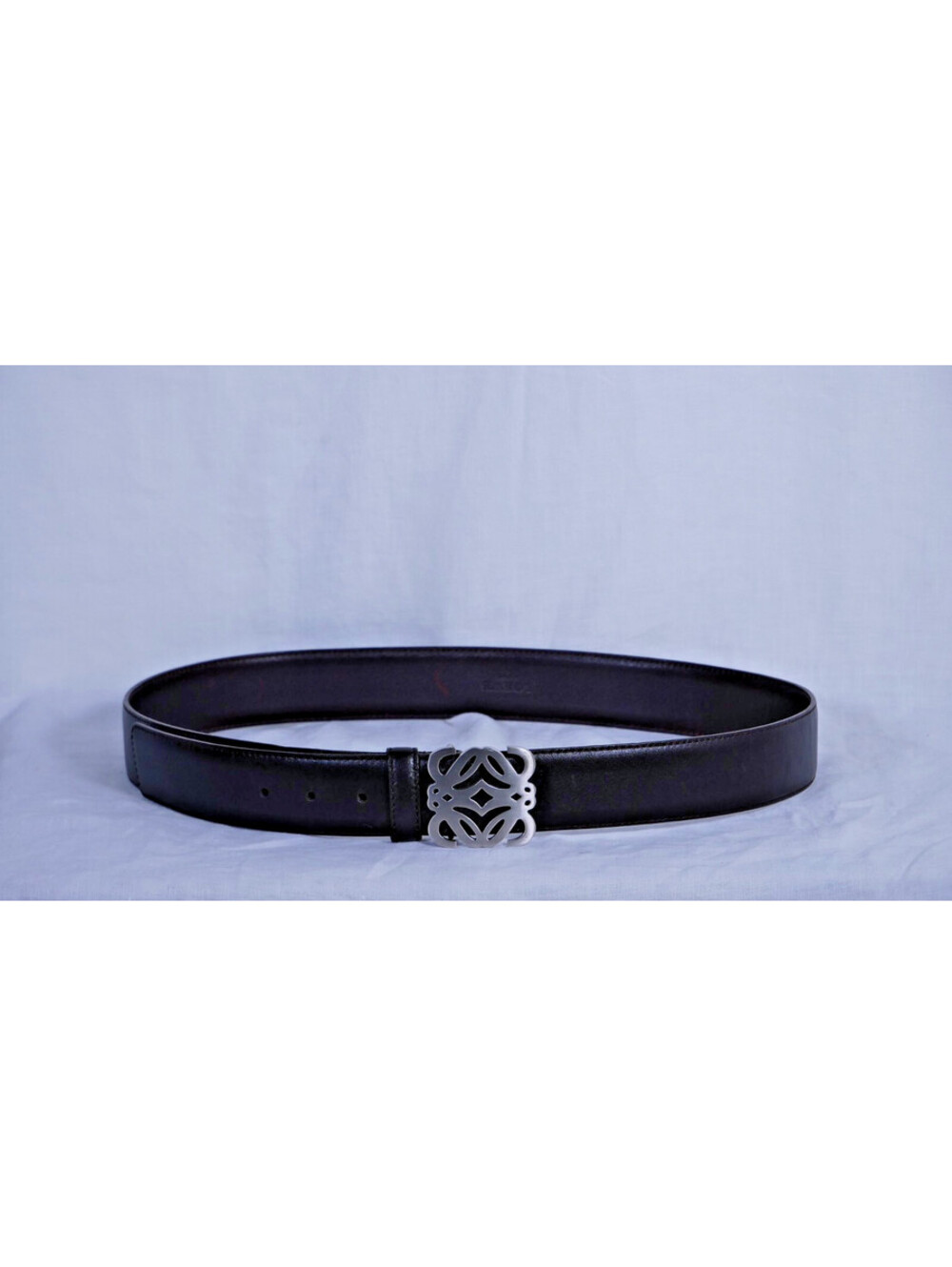 Loewe Anagram Leather Belt with Silver Buckle Never Worn 42-105